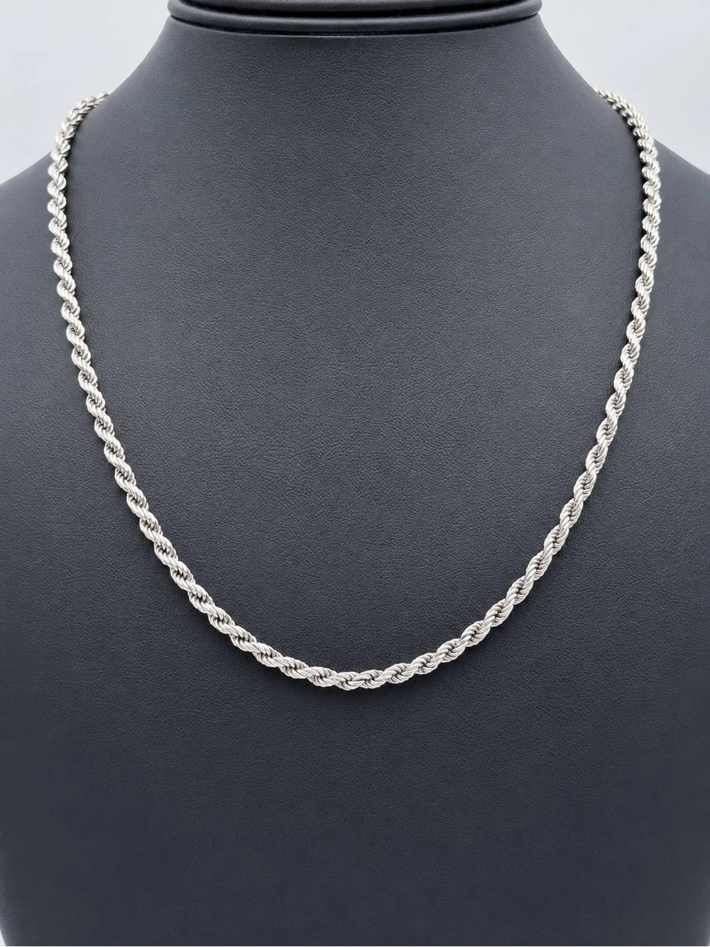 Italy 925 Sterling Silver solid Rope chain necklace 20” 4mm